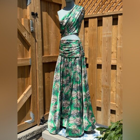 🆕 BRONX & BANCO 🧿 NWOT Jafari Havana Cut Out Gown, Vibrant Green - Sz M / US 6 - Picture 4 of 16